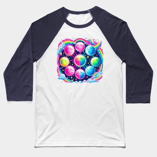 Full Moon Fever - Inspired by Lisa Frank Baseball T-Shirt by Tiger Mountain Design Co.